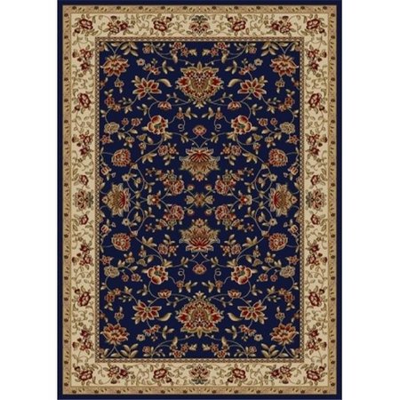 RADICI USA INC Radici 1597-1455-NAVY Como Rectangular Navy Blue Traditional Italy Area Rug; 5 ft. 3 in. W x 5 ft. 3 in. H 1597/1455/NAVY
